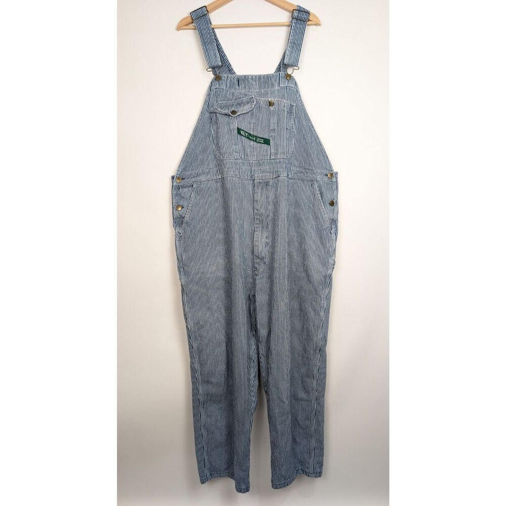 Key Imperial Men 48x30 Carpenter Bib Overall Blue Hickory Stripe Railroad Work